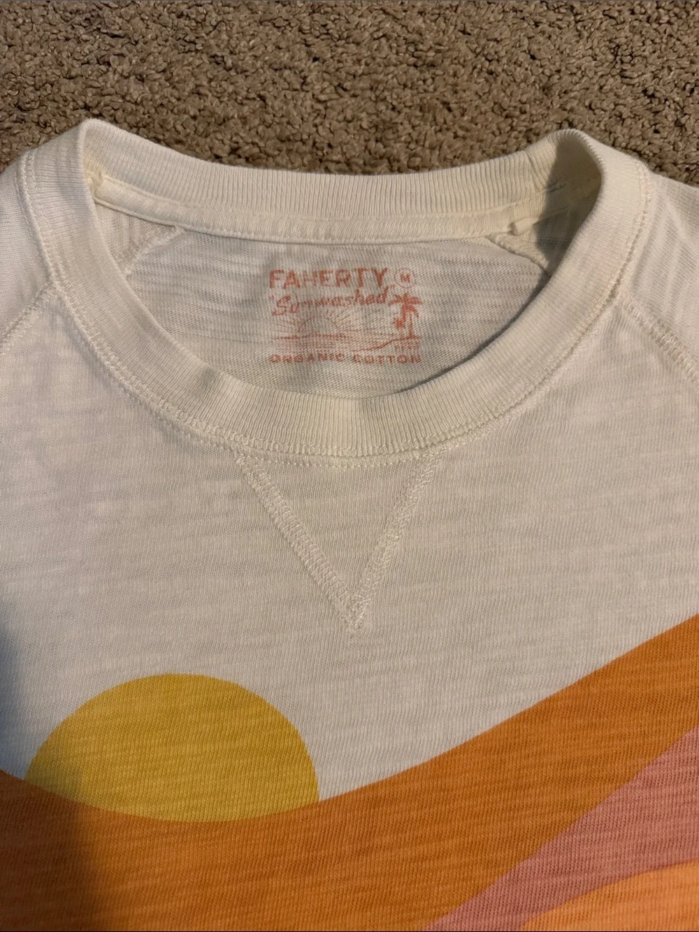 FAHERTY Sunwashed Slub Crewneck - Soleil Set Sail - Picture 2 of 4